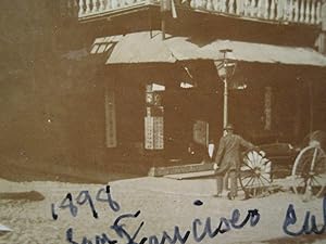 ANTIQUE 1898 VICTORIAN SAN FRANCISCO CA CHINATOWN SIGNS RARE SEPIA CHINESE PHOTO