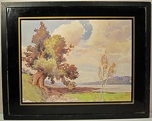 ANTIQUE AMERICAN IMPRESSIONIST WATERCOLOR HUDSON VALLEY STYLE FINE PAINTING