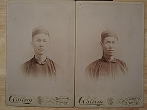 ANTIQUE CHICAGO CHINESE CHINA AMERICAN CABINET CARD PHOTOS CANTONESE? AHLBORN IL
