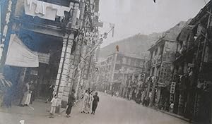 ANTIQUE 1920s SHANGHAI CHINA MONEY DOLLAR CHANGER TRADE SIGN STREET SCENE PHOTO