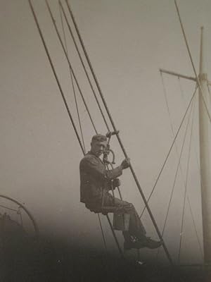 Image du vendeur pour ANTIQUE VINTAGE MODERNISM LINES ANGLES SHIP HAND ROPE MAST SEA OCEANS OLD PHOTO mis en vente par 21 East Gallery