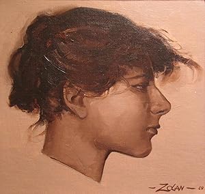 VINTAGE AMERICAN CLASSICAL OIL MID MOD PAINTING ZOLAN AFTER JOHN SINGER SARGENT