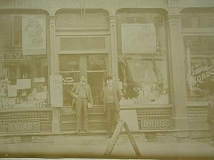 ANTIQUE 1895 CAFFEINE PEPSIN SIGN BOTTLE CIGAR DRUGS MONEY POSTER CAB CARD PHOTO