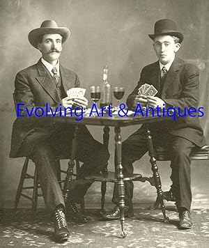 VINTAGE CANADIAN GAMBLERS POKER WHISKEY CIGAR PAPER CURRENCY ON AMAZING PHOTO