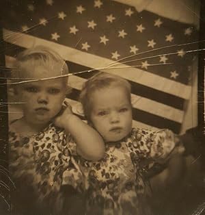 VINTAGE AMERICAN FLAG FAMILY BLONDE KIDS ARTISTIC VERNACULAR PHOTOGRAPHY PHOTO