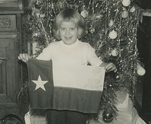 VINTAGE PROUD TEXAN TEXAS TX VINTAGE FLAG CHRISTMAS XMAS CUTE ANGEL OLD PHOTO