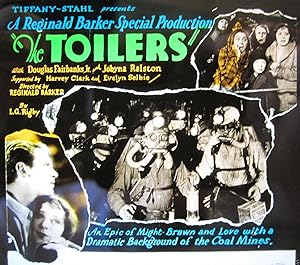ANTIQUE MOVIE PHOTO SLIDE TOILERS 1928 COAL MINERS TRAPPED COMING ATTRACTIONS