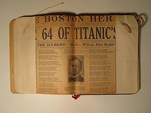 ANTIQUE 1912 SCRAPBOOK McELLIGOTT RMS TITANIC BOSTON HERALD MILLIS MA EPHEMERA