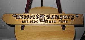ANTIQUE WINTER & COMPANY PIANOS NEW YORK CITY NY NY NYC SIGN MUSIC GOLD DECOR