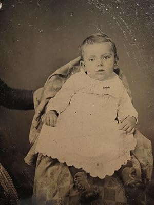 ANTIQUE AMERICAN HIDDEN MOTHER BABY BOY INFANT ARTISTIC BEAUTY TINTYPE PHOTO