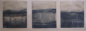 VINTAGE TRIPTYCH PHOTO ETCHING BEA NETTLES MODERN ART MOMA NY TRAIN TRAVEL VIEW