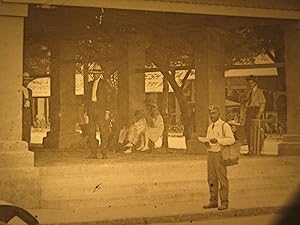 ANTIQUE ST. AUGUSTINE SLAVE MARKET AFRICAN AMERICAN POSTMAN MAGIC LANTERN PHOTO