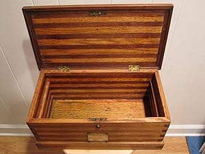 ANTIQUE AMERICAN FOLK ART MID WEST JANESVILLE WI LOVER JEWELRY WOOD CHEST DUDLEY
