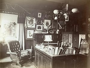 ANTIQUE 1888 HARVARD UNIVERSITY CAMBRIDGE MA CARPENTER TOP HAT IVY LEAGUE PHOTO