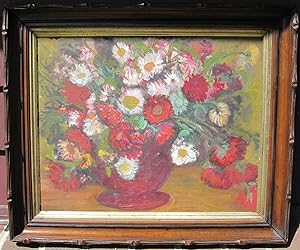 Imagen del vendedor de ANTIQUE IMPRESSIONIST FLORAL STILL LIFE OIL PAINTING STYLE OF MATISSE MA ORIGIN a la venta por 21 East Gallery