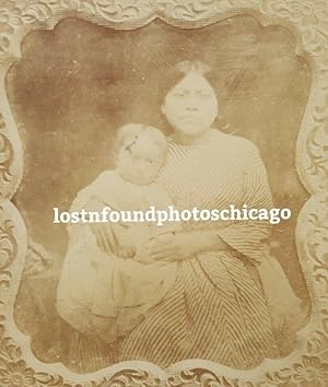 ANTIQUE NATIVE AMERICAN NANNY ATHABASKAN? CABINET CARD PHOTO OF DAGUERREOTYPE