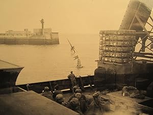 WW2 ERA NAVY SINKING SHIP MASTED MAST RIGGED UNUSUAL MILITARY COLLECTIBLE PHOTO