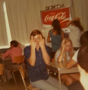 VINTAGE KODAK MOMENT COKE & A SMILE MIDDLE FINGER VERNACULAR PHOTOGRAPHY PHOTO