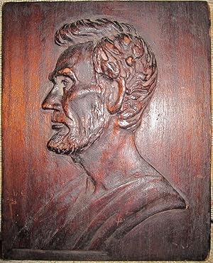 ANTIQUE 19th CENTURY ABRAHAM LINCOLN CARVING AFTER BRADY GREEK OR ROMAN ROBE IL