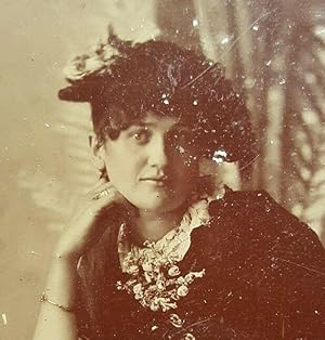 VICTORIAN ANTIQUE VINTAGE FASHION AMERICAN BEAUTY PORTAIT FINE ART TINTYPE PHOTO