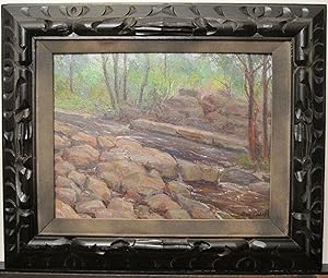 ANTIQUE 1916 WW1 AMERICAN IMPRESSIONIST PAINTING NJ BROOK HOLLYWOOD CA DIRECTOR