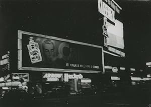 VINTAGE 1955 NYC NY STREETSCAPE CAMEL COCA COLA NEON SIGN ABSTRACT ART PHOTO
