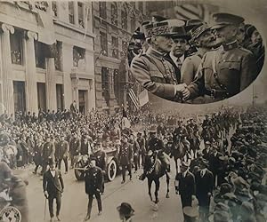 ANTIQUE BY NYC TICKER-TAPE PARADE GENERAL PERSHING 1919 POLICE BADGE PLATE PHOTO