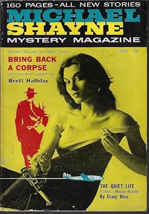 Imagen del vendedor de MICHAEL (MIKE) SHAYNE MYSTERY MAGAZINE: September, Sept. 1956 ("Bring Back A Corpse") a la venta por Books from the Crypt