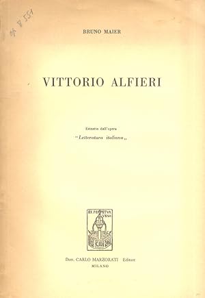 Bild des Verkufers fr Vittorio Alfieri. Estratto dall'opera "La letteratura italiana". zum Verkauf von Libreria Oreste Gozzini snc