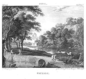Image du vendeur pour Paysage. GALERIE DU MUSE NAPOLON - N 214 de la IIIme Srie des eaux-fortes publies l'anne 1804 mis en vente par Lirolay