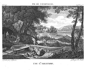 Imagen del vendedor de Une Sainte solitaire. GALERIE DU MUSE NAPOLON - N 190 de la IIIme Srie des eaux-fortes publies l'anne 1804 a la venta por Lirolay
