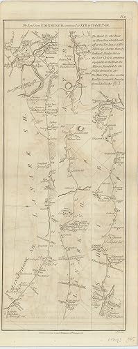 Image du vendeur pour The Road from Edinburgh, continued to Ayr by Hamilton. [with on verso] The Road from Edinr. to Glasgow & Greenock & to Dumbarton & Inverary, Continued. mis en vente par Robert Frew Ltd. ABA ILAB