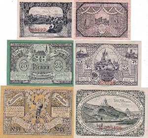 Notgeld des Landkreises Cochem. 3 Scheine über 10, 25 und 50 Pfennig.