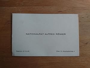 Visitkarte - Nationalrat Alfred Römer