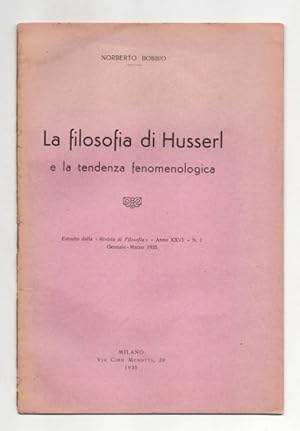 La filosofia di Husslerl e la tendenza fenomenologica
