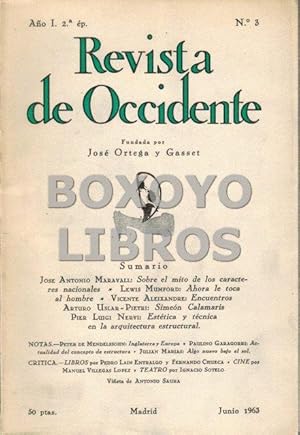 Revista de Occidente. Segunda época. Año I. Nº 3