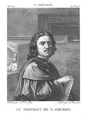 Self portrait of Nicolas Poussin. GALERIE DU MUSÉE NAPOLÉON - Nº 221 de la IVème Série des eaux-f...