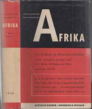 Seller image for Afrika. Ein Handbuch fr Wirtschaft und Reise. Hrsg. auf Anregung der Dt. Afrika-Linien. Band II. sep.: Reise for sale by Antiquariat Carl Wegner