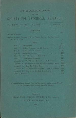 Proceedings of the Society for Psychical research. Vol XIII, part XXXII