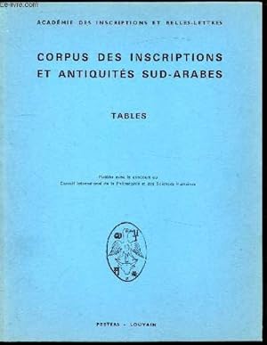 Bild des Verkufers fr Corpus des inscriptions et antiquits Sur-Arabes - zum Verkauf von Le-Livre