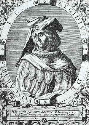 Kupferstich-Porträt von de Bry. Aegidius de Foscararis.
