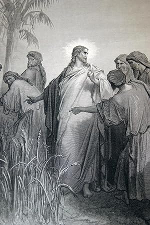 Seller image for JESUS APOTRES EPIS SABBAT GUSTAVE DORE GRAVURE PRINT LA BIBLE 1874 RG55 for sale by Librairie RAIMOND