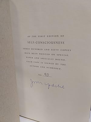 Bild des Verkufers fr Self-Consciousness: A Memoir (SIGNED) zum Verkauf von Fleur Fine Books