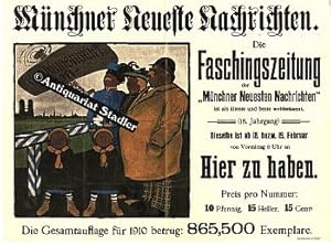 Bild des Verkufers fr Original-Plakat fr die Faschingszeitung der Mnchner Neuesten Nachrichten. zum Verkauf von Antiquariat im Kloster