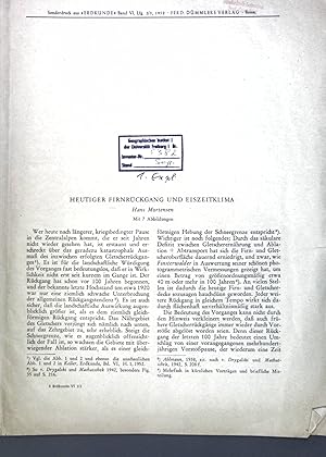 Bild des Verkufers fr Heutiger Firnrckgang und Eiszeitklima; Sonderdruck aus: Erdkunde; zum Verkauf von books4less (Versandantiquariat Petra Gros GmbH & Co. KG)