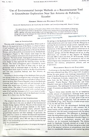 Seller image for Use of Environmental Isotope Methods as a Reconnaissance Tool in Groundwater Exploration Near San Antonio de Pichincha, Ecuador; for sale by books4less (Versandantiquariat Petra Gros GmbH & Co. KG)