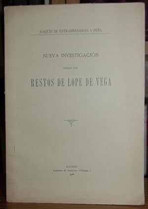 Bild des Verkufers fr NUEVA INVESTIGACION SOBRE LOS RESTOS DE LOPE DE VEGA zum Verkauf von Fbula Libros (Librera Jimnez-Bravo)