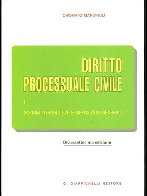 Bild des Verkufers fr Diritto processuale civile I zum Verkauf von Librodifaccia