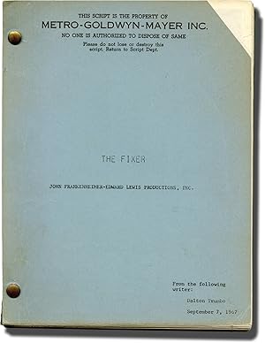 Bild des Verkufers fr The Fixer (Original screenplay for the 1968 film) zum Verkauf von Royal Books, Inc., ABAA