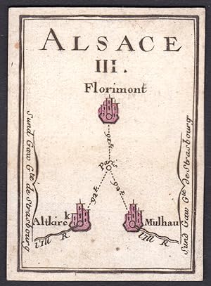 "Alsace III." - Elsass Frankreich France Florimont Altkirch Mülhausen Original 18th century playi...